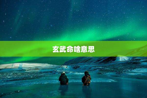 玄武命啥意思