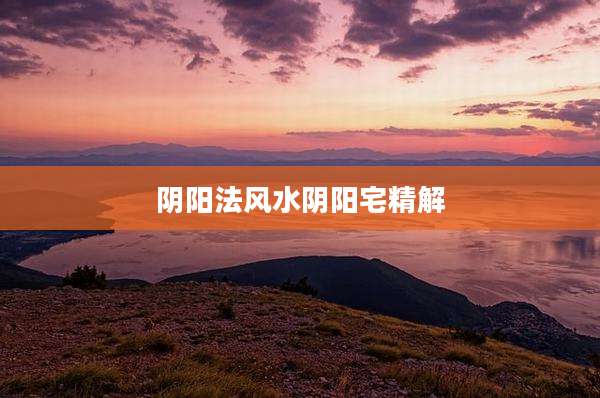 阴阳法风水阴阳宅精解