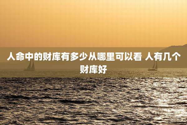 人命中的财库有多少从哪里可以看 人有几个财库好
