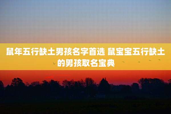 鼠年五行缺土男孩名字首选 鼠宝宝五行缺土的男孩取名宝典
