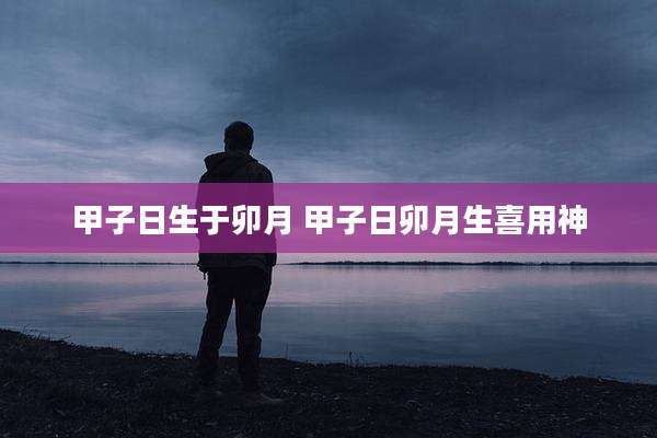 甲子日生于卯月 甲子日卯月生喜用神