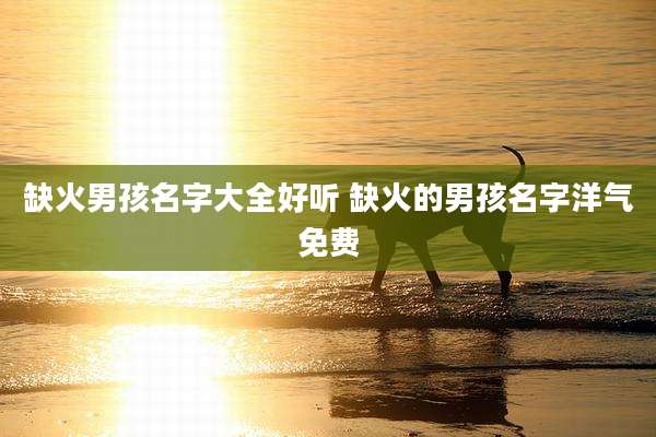 缺火男孩名字大全好听 缺火的男孩名字洋气免费