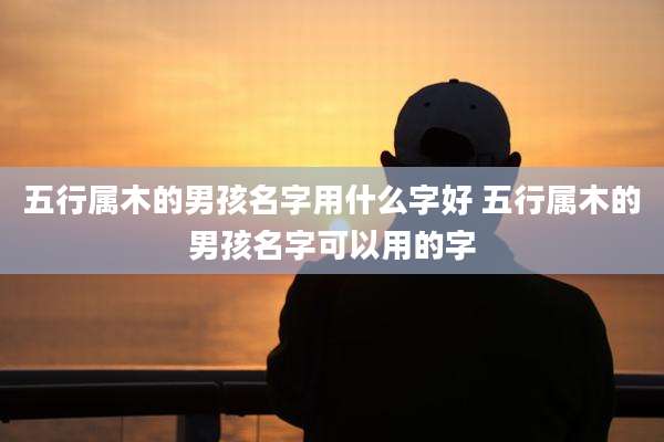 五行属木的男孩名字用什么字好 五行属木的男孩名字可以用的字