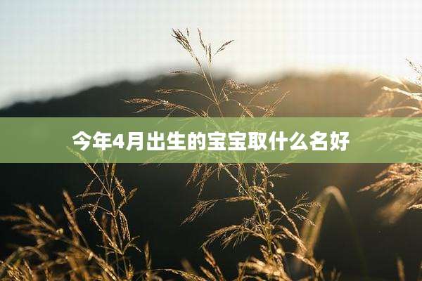 今年4月出生的宝宝取什么名好