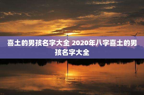 喜土的男孩名字大全 2020年八字喜土的男孩名字大全
