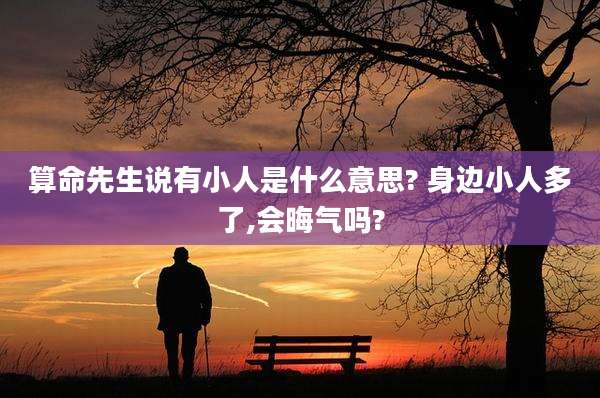 算命先生说有小人是什么意思? 身边小人多了,会晦气吗?