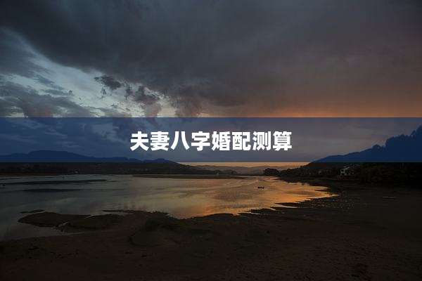 夫妻八字婚配测算