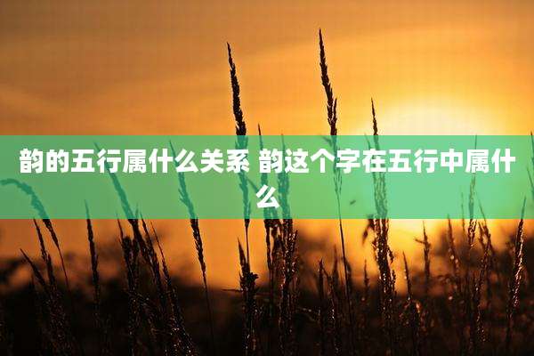 韵的五行属什么关系 韵这个字在五行中属什么