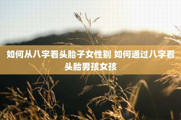 如何从八字看头胎子女性别 如何通过八字看头胎男孩女孩