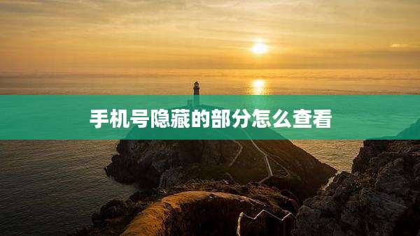 手机号隐藏的部分怎么查看