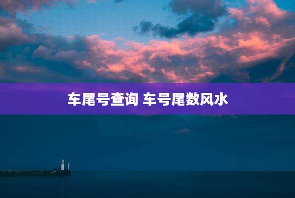 车尾号查询 车号尾数风水