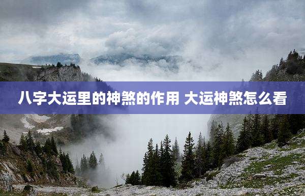 八字大运里的神煞的作用 大运神煞怎么看
