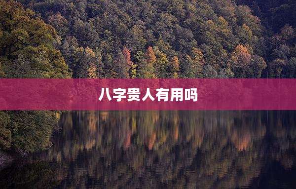 八字贵人有用吗