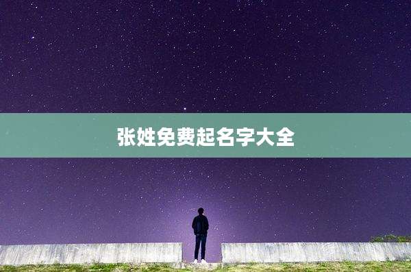 张姓免费起名字大全