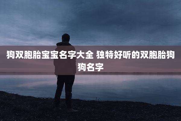 狗双胞胎宝宝名字大全 独特好听的双胞胎狗狗名字