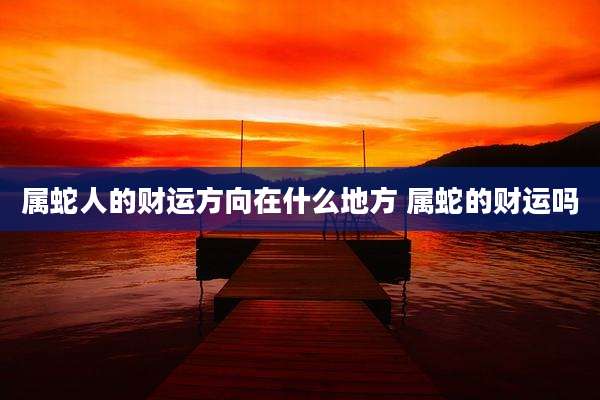 属蛇人的财运方向在什么地方 属蛇的财运吗