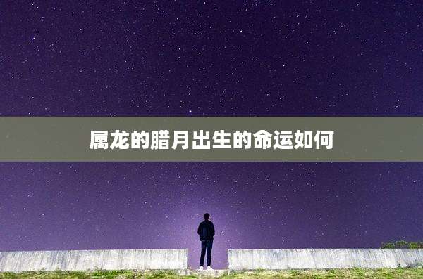 属龙的腊月出生的命运如何