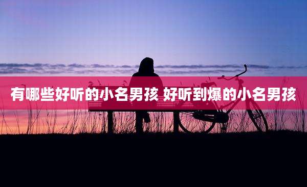 有哪些好听的小名男孩 好听到爆的小名男孩