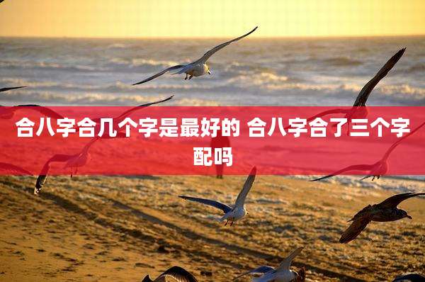 合八字合几个字是最好的 合八字合了三个字配吗