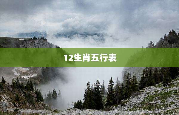 12生肖五行表