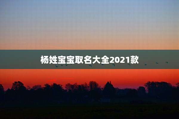 杨姓宝宝取名大全2021款