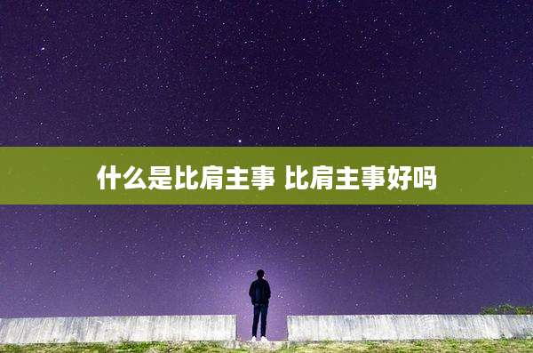 什么是比肩主事 比肩主事好吗