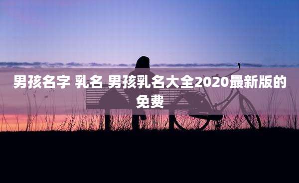 男孩名字 乳名 男孩乳名大全2020最新版的免费