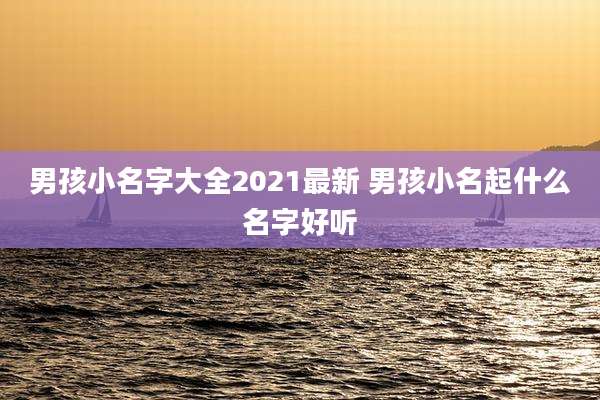 男孩小名字大全2021最新 男孩小名起什么名字好听