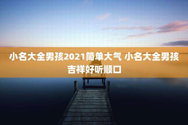 小名大全男孩2021简单大气 小名大全男孩吉祥好听顺口