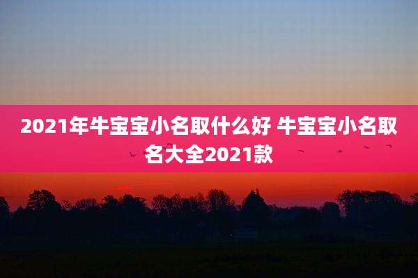 2021年牛宝宝小名取什么好 牛宝宝小名取名大全2021款