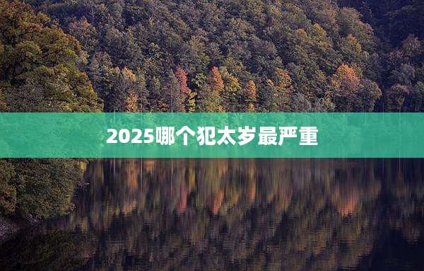 2025哪个犯太岁最严重