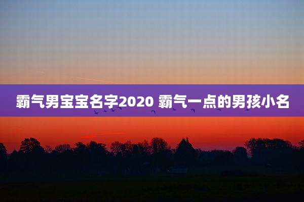 霸气男宝宝名字2020 霸气一点的男孩小名