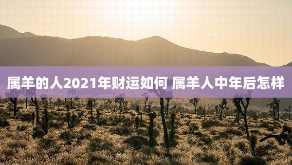 属羊的人2021年财运如何 属羊人中年后怎样