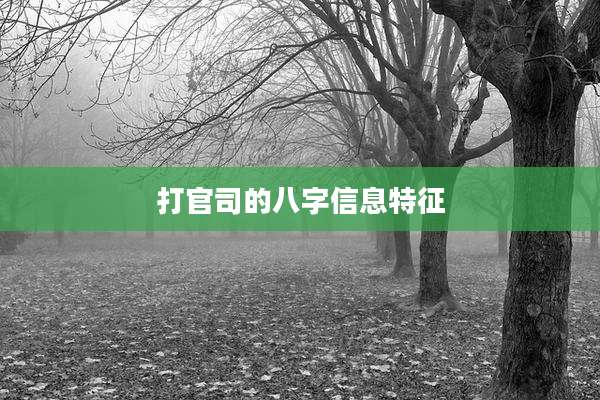 打官司的八字信息特征
