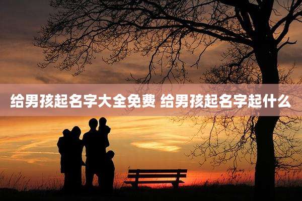 给男孩起名字大全免费 给男孩起名字起什么