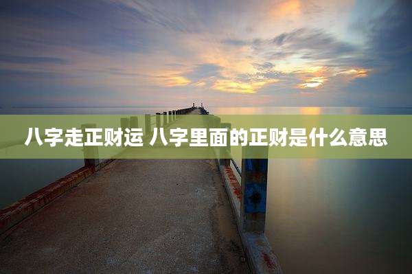 八字走正财运 八字里面的正财是什么意思