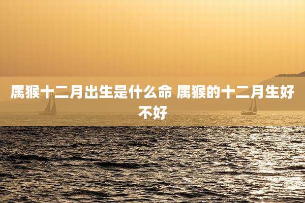 属猴十二月出生是什么命 属猴的十二月生好不好