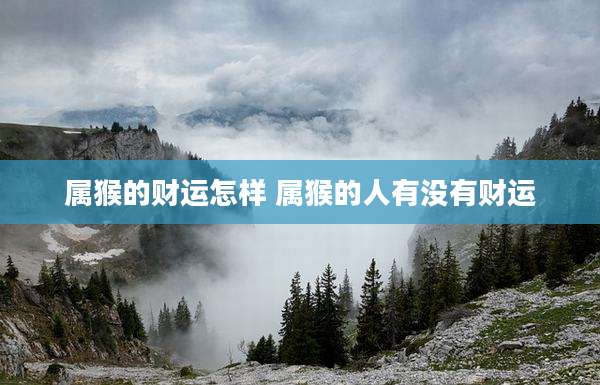 属猴的财运怎样 属猴的人有没有财运