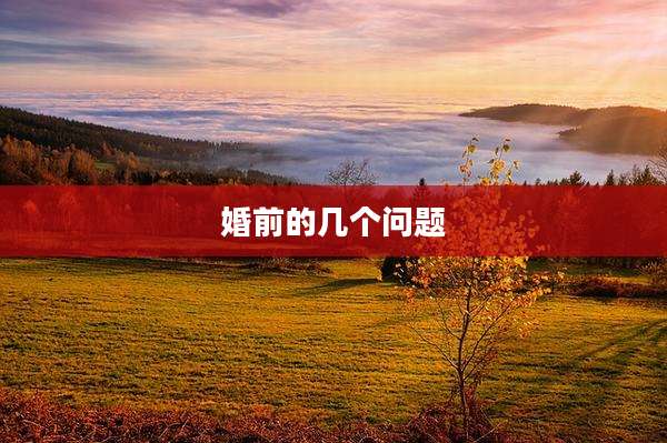 婚前的几个问题