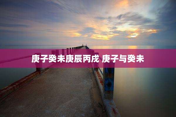 庚子癸未庚辰丙戌 庚子与癸未