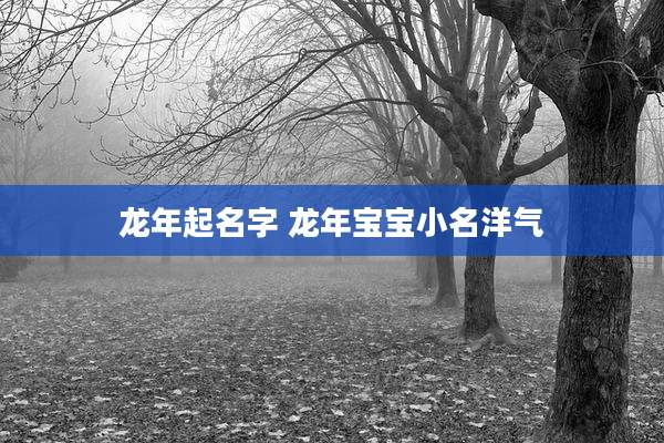 龙年起名字 龙年宝宝小名洋气