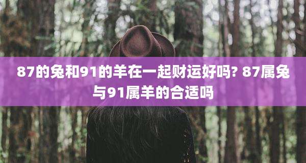 87的兔和91的羊在一起财运好吗? 87属兔与91属羊的合适吗