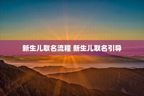 新生儿取名流程 新生儿取名引导