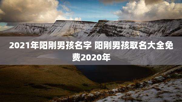 2021年阳刚男孩名字 阳刚男孩取名大全免费2020年