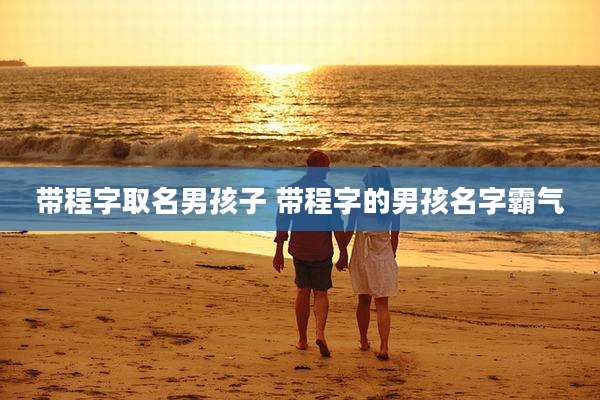 带程字取名男孩子 带程字的男孩名字霸气