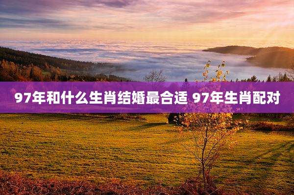 97年和什么生肖结婚最合适 97年生肖配对