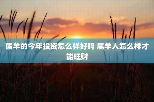 属羊的今年投资怎么样好吗 属羊人怎么样才能旺财