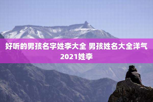 好听的男孩名字姓李大全 男孩姓名大全洋气2021姓李
