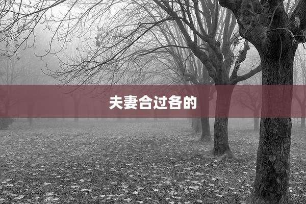 夫妻合过各的