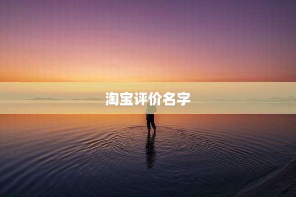 淘宝评价名字